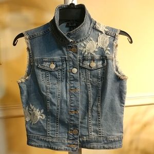 Distressed Jean Vest